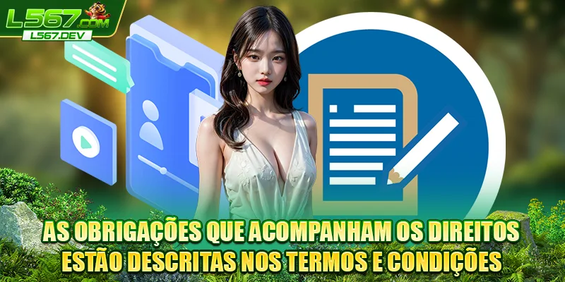 As obrigações que acompanham os direitos estão descritas nos Termos e Condições